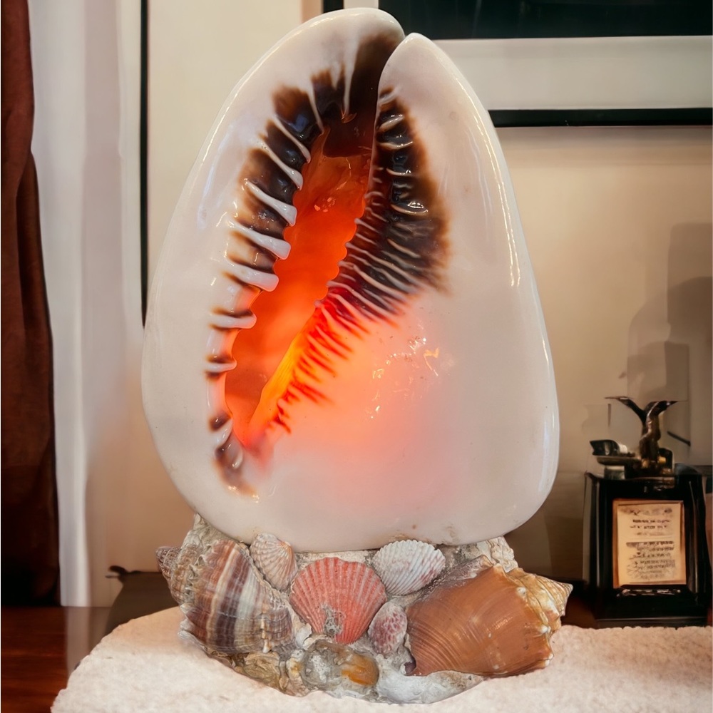 Vintage Antique J. E. Large Seashell Lamp